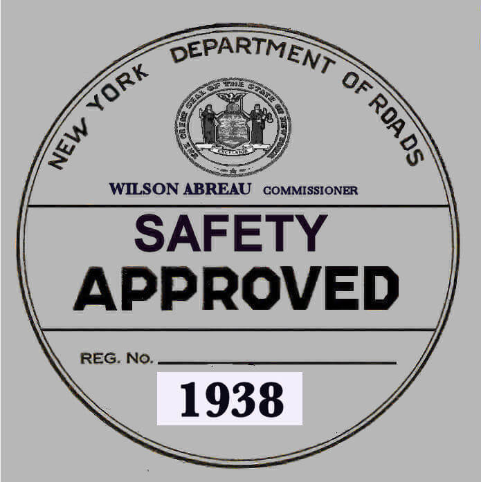 (image for) 1938 New York Safety Sticker